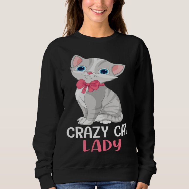 Moletom Crazy Cat Lady  Women Gray Cat Mother s Day Cat Mo (Frente)