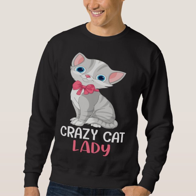 Moletom Crazy Cat Lady  Women Gray Cat Mother s Day Cat Mo (Frente)