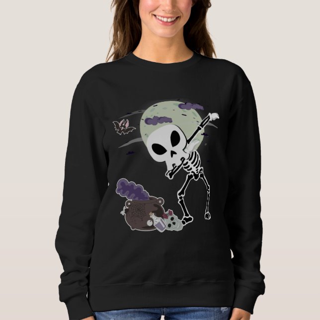 Moletom Crazy Halloween Alien Skull Dab Kids Skeleton Dabb (Frente)