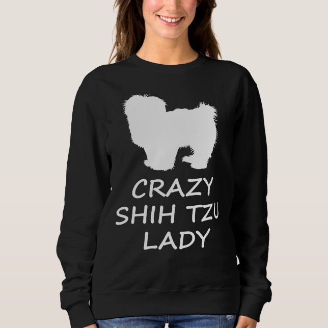 Moletom Crazy Shih Tzu Lady (Frente)
