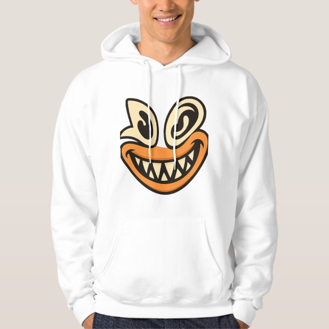 Moletom Crazy Wide-Smile Face – Unique Bold Graphic Tee (Frente)