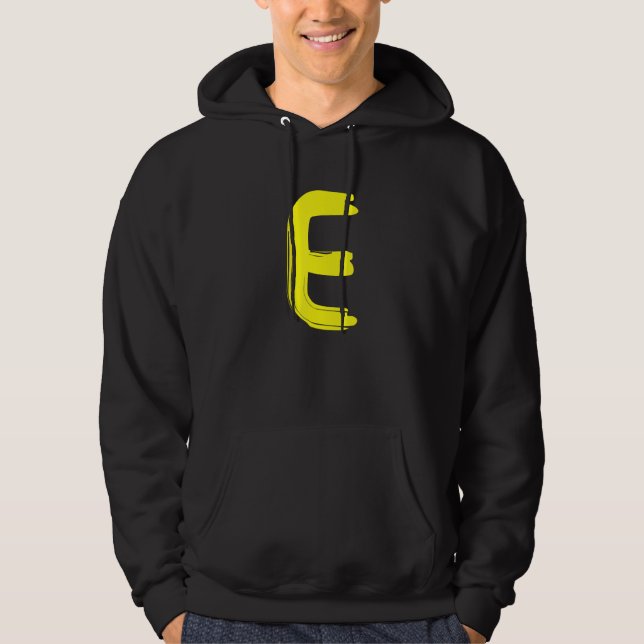 Moletom Creative Bold Yellow Letter E - Design Alphabet -  (Frente)