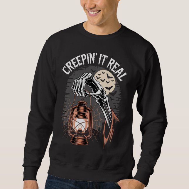 Moletom Creepin É Uma Lanterna Gótica De Halloween (Frente)