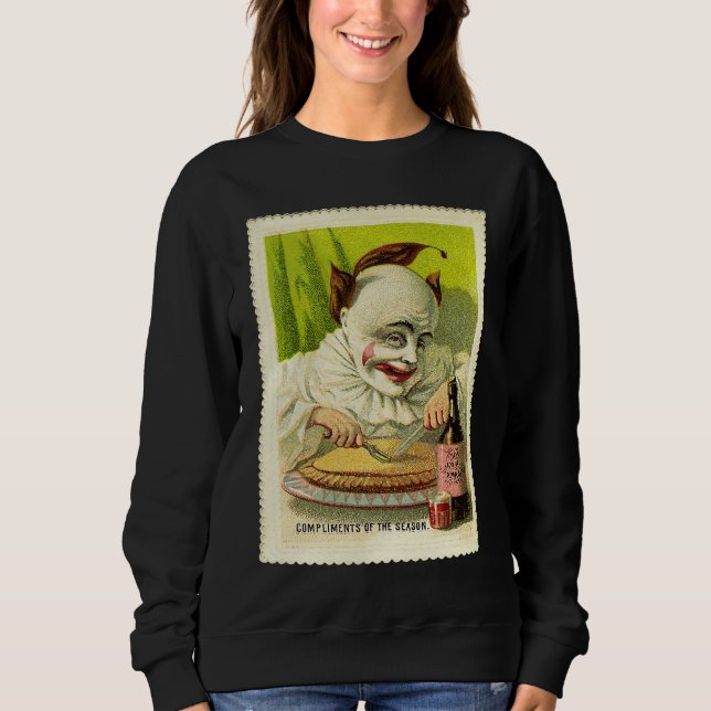 Moletom Creepy Evil Victorian Clown Christmas Greeting (Frente)