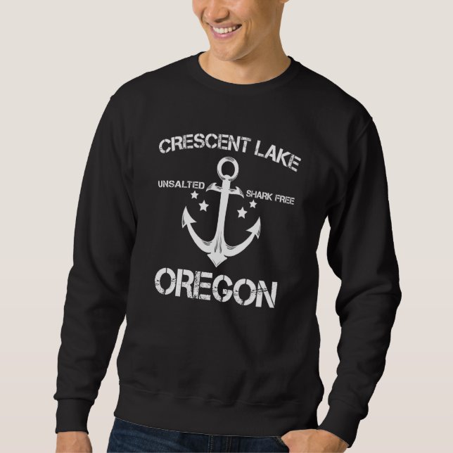 Moletom Crescent Lake Oregon Engraçado Campanha de Pesca F (Frente)