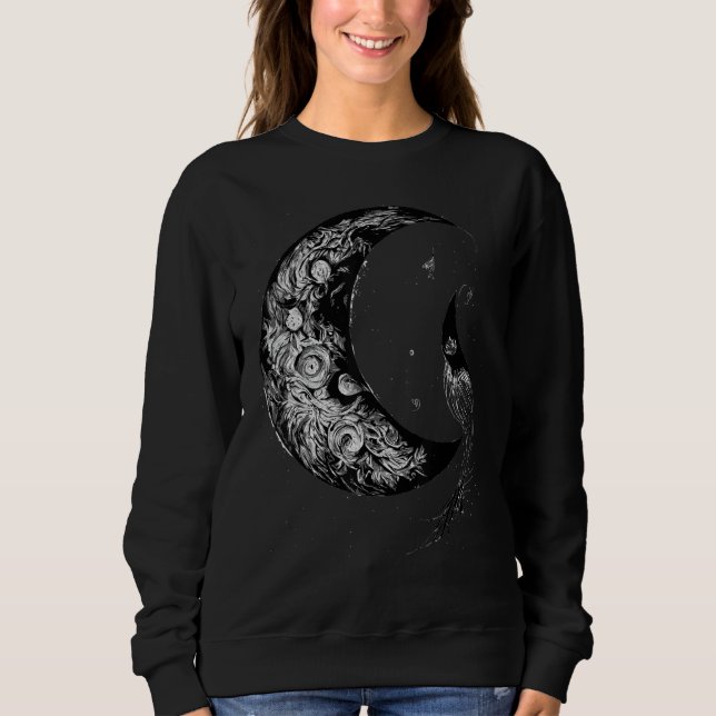 Moletom Crescent Moon Witch Aesthetic Astrology Gothic (Frente)