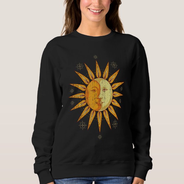 Moletom Crescente Sol Lua Astronomia Corpo Celeste Boho As (Frente)
