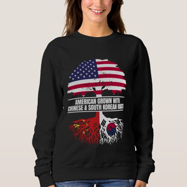 Moletom Crescido Americano com Legado da Bandeira Chinesa  (Frente)