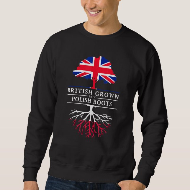 Moletom Crescido Britânico Com Raízes Polonesas - Polônia  (Frente)