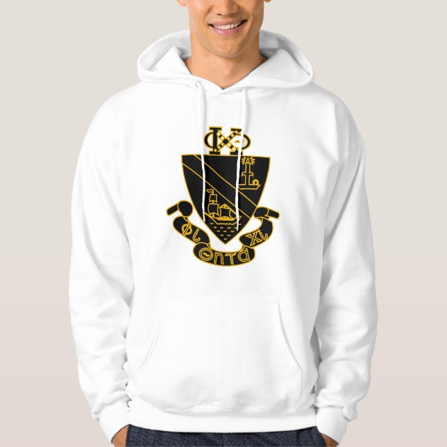 Moletom Crest da Phi Chi Theta | Dourado e Preto (Frente)