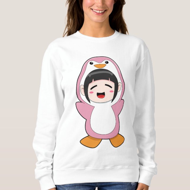 Moletom Criança com roupa de pinguim (Frente)