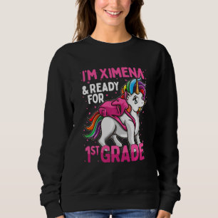Moletom Crianças 1rua Grader Unicorn Eu sou Ximena e estou