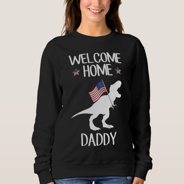 Moletom Crianças Bem-Vindo Pai Dinossauro T-Rex American F (Frente)