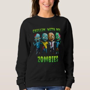 Moletom Crianças Chillin Com Meu Zombie Zombie do Hallowee