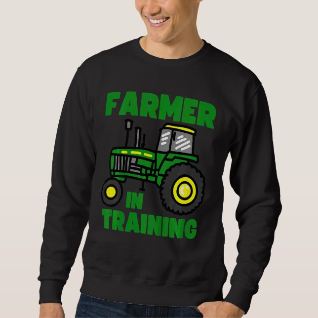 Moletom Crianças: Crianças Trator Boy Farmer No Armamento (Frente)