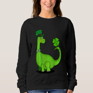 Moletom Crianças Dia de São Patrício Trex Dinossaur Irish 