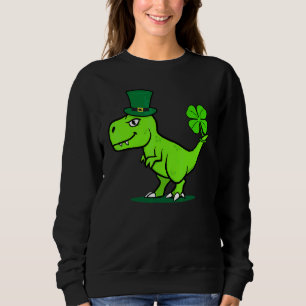 Moletom Crianças Dinossauro Saint Patrick's Day T Rex Dino