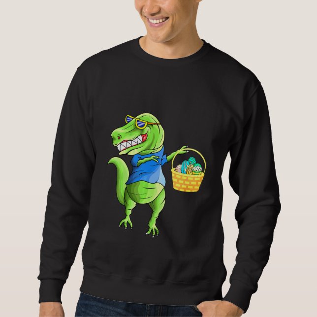 Moletom Crianças Dinossauros Engraçados Dabitando Com Baci (Frente)