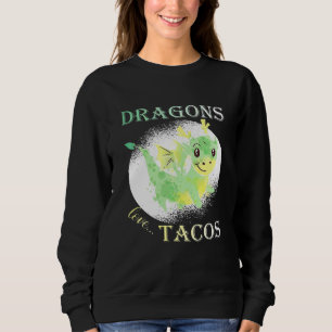 Moletom Crianças Dragões Amam Tacos Dragão Dinossauros E T
