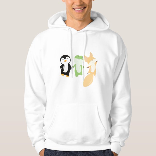 Moletom Crianças Engraçadas De Sapos De Raposa Pinguim (Frente)