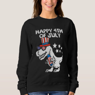 Moletom Crianças Felizes 4 De Julho, T-Rex Dino Dinosaur B