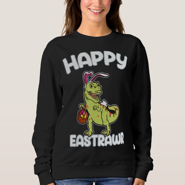 Moletom Crianças Felizes EastrawTrex Páscoa Coelhinho De O (Frente)