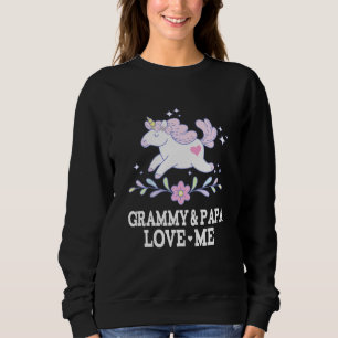 Moletom Crianças Grammy E Papa Me Ama Avô Unicorne