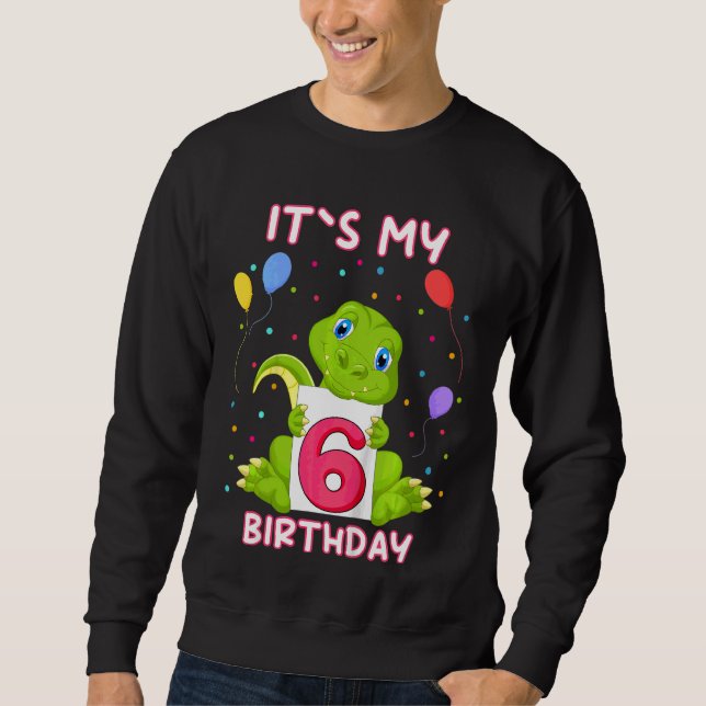Moletom Crianças Pequeno 6 de crocodilo Aligator Aniversár (Frente)