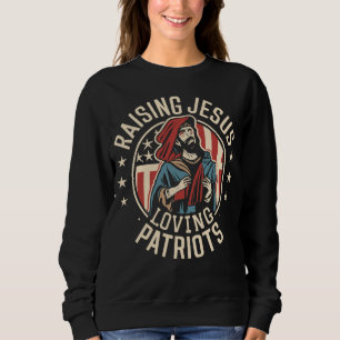 Moletom Criando Jesus Amando Patriotas Cristãos para Mães
