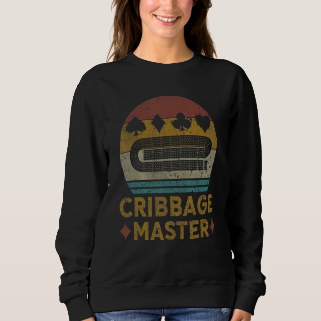 Moletom Cribbage Master Cribbage Vintage Cribbage Conselho (Frente)