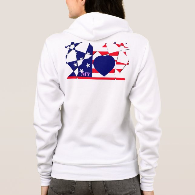 Moletom Crie seu próprio branco vermelho e azul (Verso)