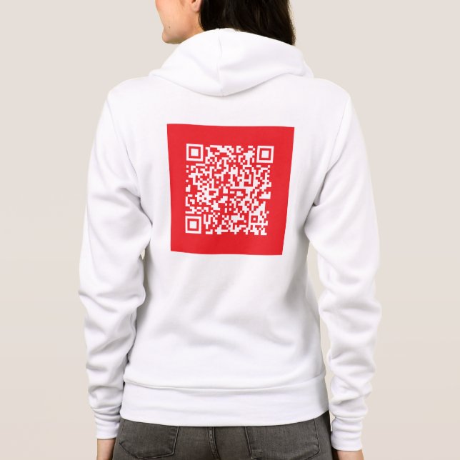 Moletom Crie um código QR vermelho digitalizável (editável (Verso)