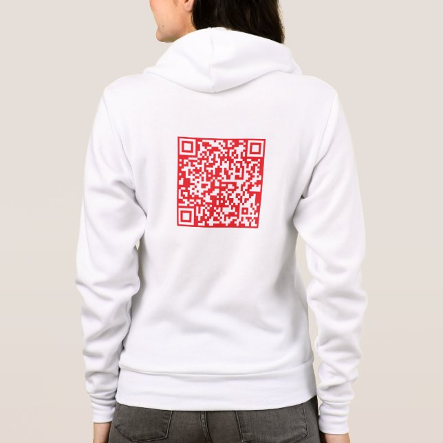 Moletom Crie um código QR vermelho digitalizável (editável (Verso)
