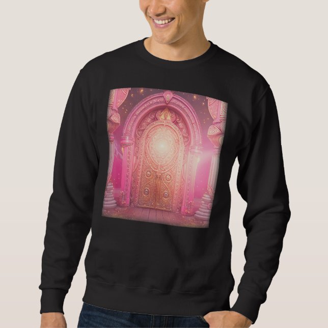 Moletom Cristais de Mandala cor-de-rosa Templo Antigo Indi (Frente)