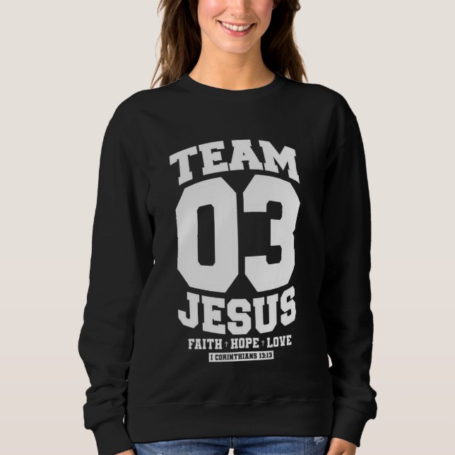 Moletom Cristão - Equipe Jesus 03 Fé Esperança Amor (Frente)