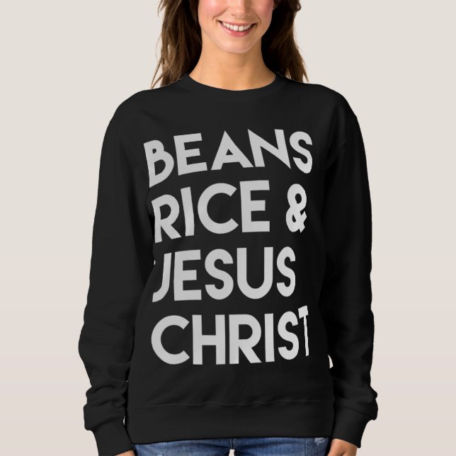 Moletom Cristo de arroz e Jesus de feijão (Frente)