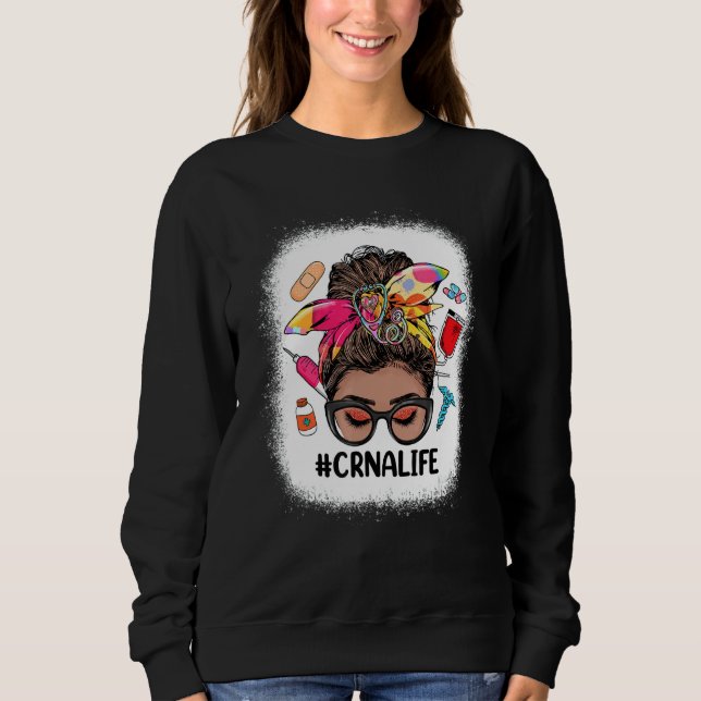 Moletom CRNA Life Messy Bun Black Women Cute CRNA (Frente)