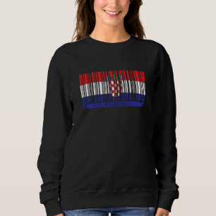 Moletom Croácia Flag Funny Croata Heritage Barcode Croata