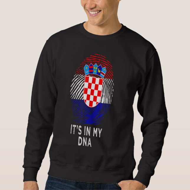 Moletom Croata está no meu Dna Fingerprint Croácia Flag P (Frente)