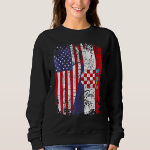 Moletom Croata Roots Half American Flag Croácia