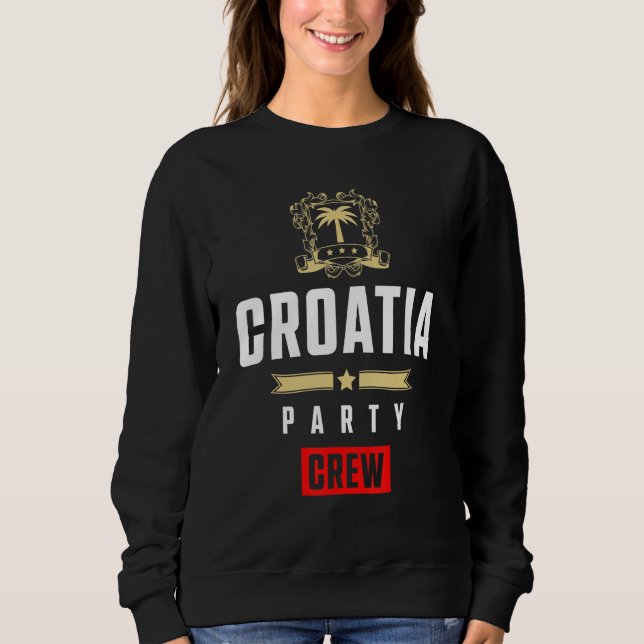 Moletom Croatia Party Crew  Cool Hrvatska Vacation Team (Frente)