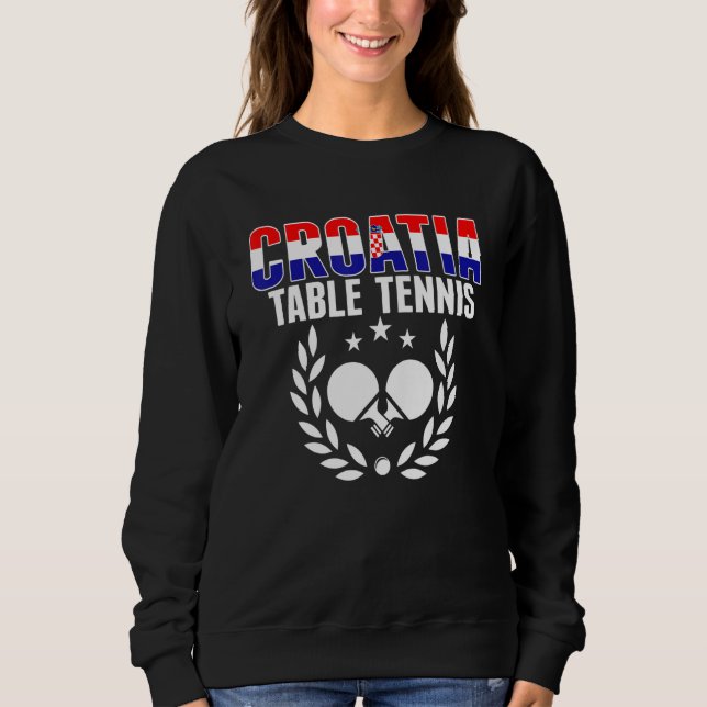 Moletom Croatia Table Tennis   Croatian Ping Pong Supporte (Frente)