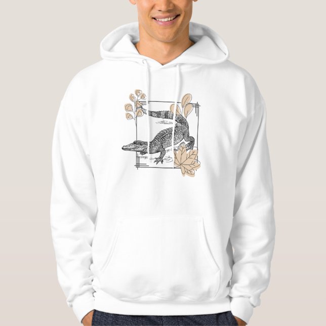 Moletom Crocodilo Antigo & Folhas de Outono (Frente)