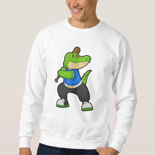Moletom Crocodilo em Baseball com Baco de Beisebol (Frente)