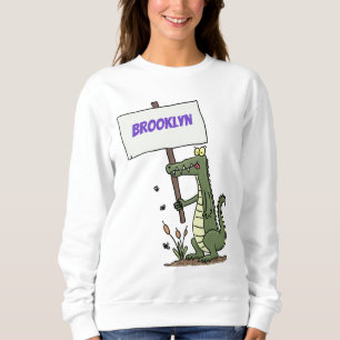 Moletom Crocodilo engraçado, alinhador com cartoon