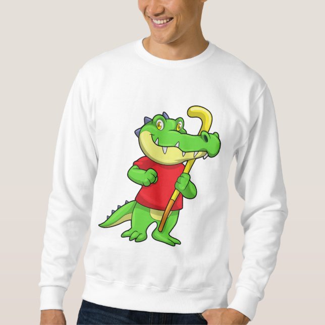 Moletom Crocodilo no hóquei de campo com taco (Frente)