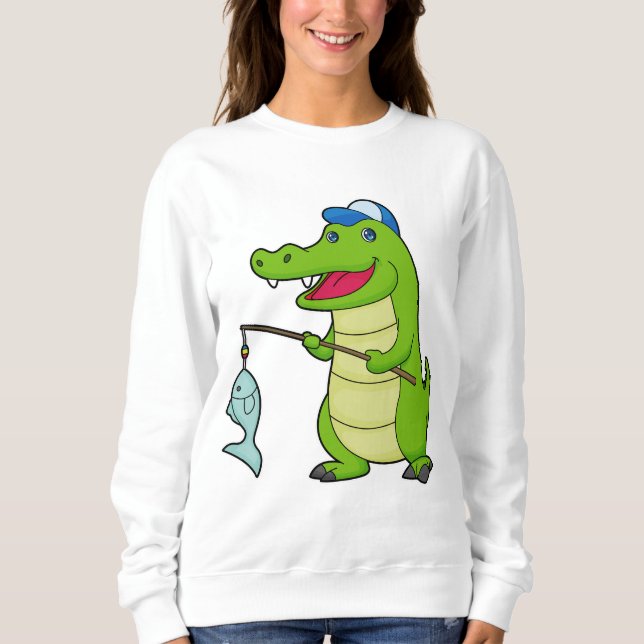 Moletom Crocodilo Pesca com Pescado (Frente)