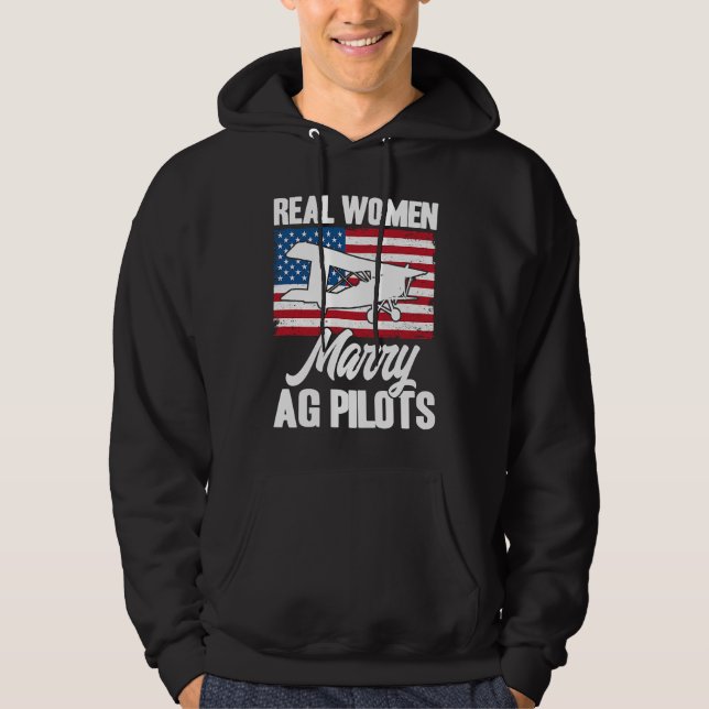 Moletom Crop Duster American Flag Real Women Marry AG Pilo (Frente)