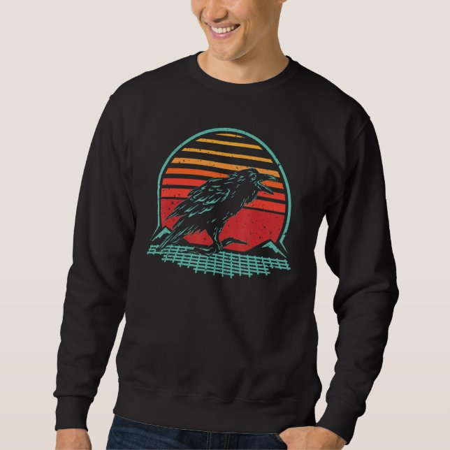 Moletom Crow Retro Vintage 80's Style Animal Synthwave (Frente)