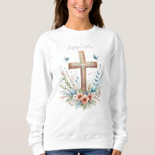 Moletom Crucifixo de Páscoa Personalizado em Aquarela